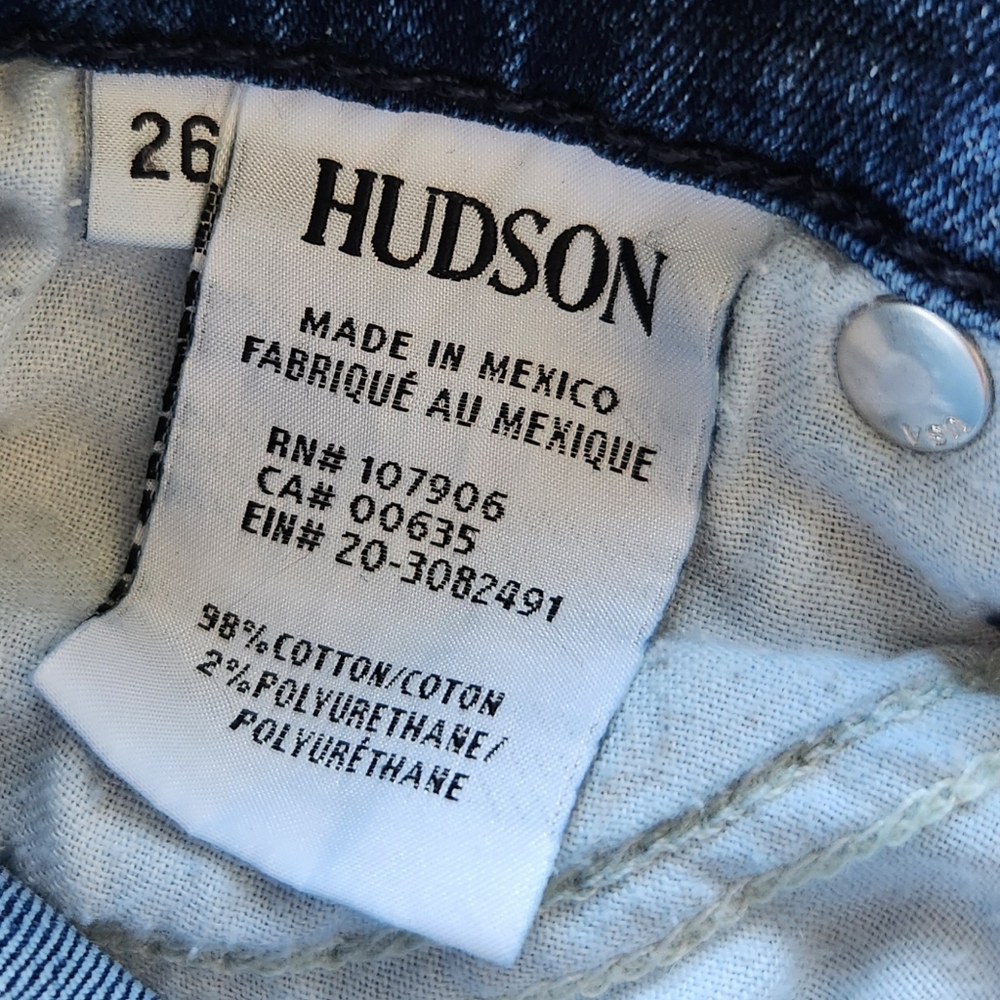Hudson "Nico Midrise Ankle" Cropped Blue Jeans | Women's Size 27 - Picture 10 of 12